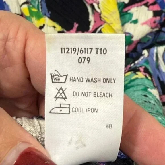 Vintage Women’s Floral Dress Size 12 Artsy Flower Colorful Hippie 80's - Picture 4 of 10